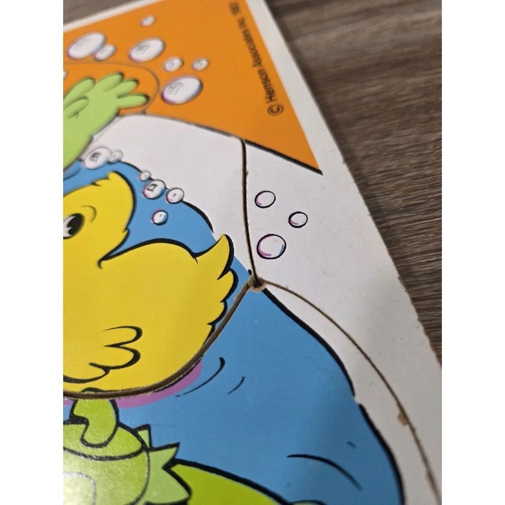 1983 Kermit The Frog Muppet Babies Wooden Frame Puzzle